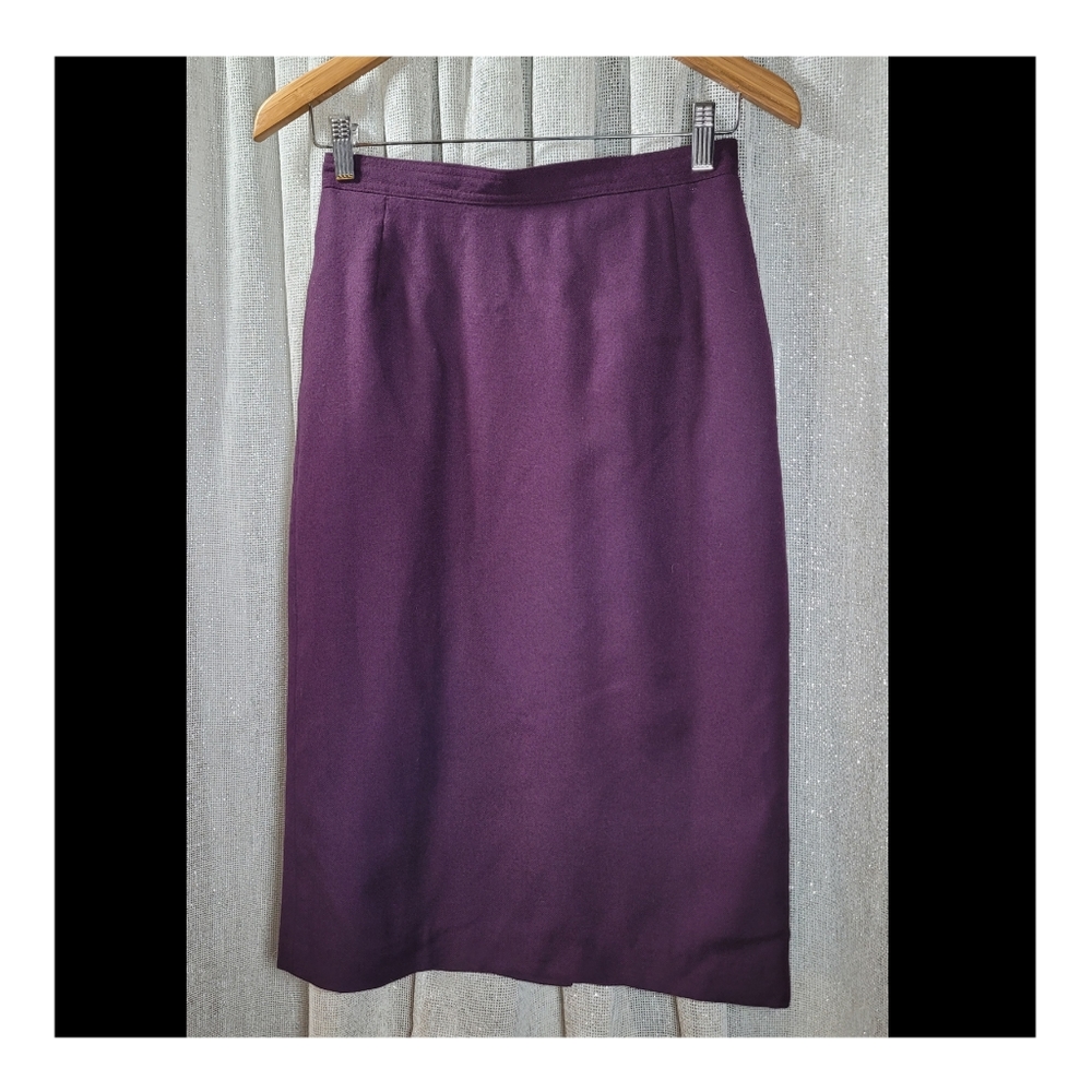 Vintage wool purple pencil skirt